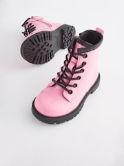 Pink Standard Fit (F) Warm Lined Lace-Up Boots - Image 4 of 6