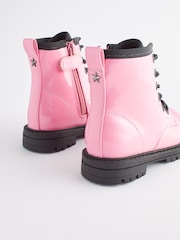 Pink Standard Fit (F) Warm Lined Lace-Up Boots - Image 5 of 6