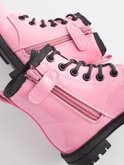 Pink Standard Fit (F) Warm Lined Lace-Up Boots - Image 6 of 6