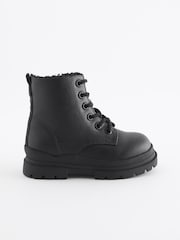 Schwarz - Warm gefütterte Schnürstiefel - Bild 2 von 5