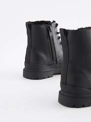 Schwarz - Warm gefütterte Schnürstiefel - Bild 4 von 5