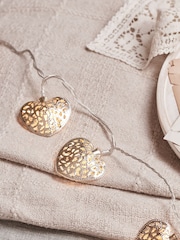 Lights4fun Silver 20 LED Filigree Heart Indoor Fairy Lights - Image 5 of 5
