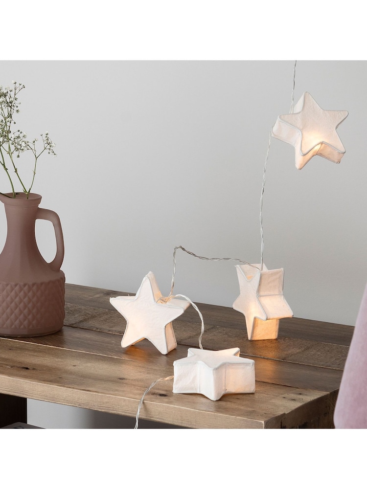 Lights4fun Paper Star Battery Operated Fairy Lights - Image 1 of 6