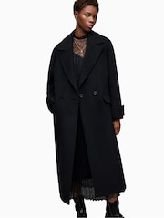AllSaints Black Mabel Coat - Image 4 of 7