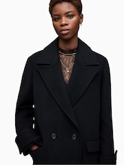 AllSaints Black Mabel Coat - Image 6 of 7