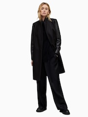 AllSaints Black Wool Sidney Lea Coat - Image 3 of 8