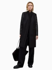 AllSaints Black Wool Sidney Lea Coat - Image 4 of 8
