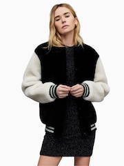 AllSaints Black Dinah Baseball Jacket - Image 1 of 7