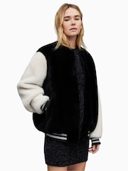 AllSaints Black Dinah Baseball Jacket - Image 3 of 7