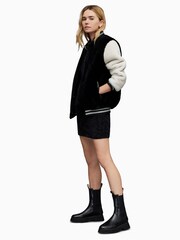 AllSaints Black Dinah Baseball Jacket - Image 5 of 7