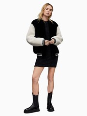 AllSaints Black Dinah Baseball Jacket - Image 6 of 7