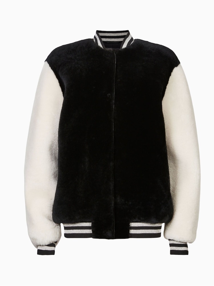 AllSaints Black Dinah Baseball Jacket - Image 7 of 7