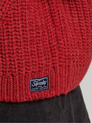 Superdry Red Slouchy Stitch Roll Neck Knit Jumper - Image 5 of 7