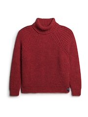 Superdry Red Slouchy Stitch Roll Neck Knit Jumper - Image 6 of 7
