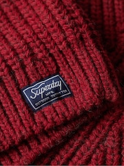 Superdry Red Slouchy Stitch Roll Neck Knit Jumper - Image 7 of 7