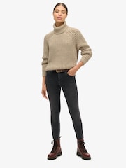 Superdry Natural Slouchy Stitch Roll Neck Knit Jumper - Image 3 of 8