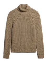 Superdry Natural Slouchy Stitch Roll Neck Knit Jumper - Image 7 of 8