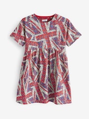 Red/White/Blue Short Sleeve Jersey Dress (3-16yrs) - Image 1 of 2