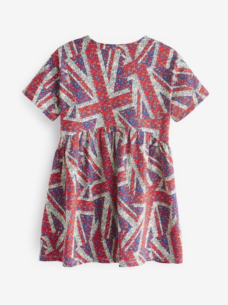 Red/White/Blue Short Sleeve Jersey Dress (3-16yrs) - Image 2 of 2