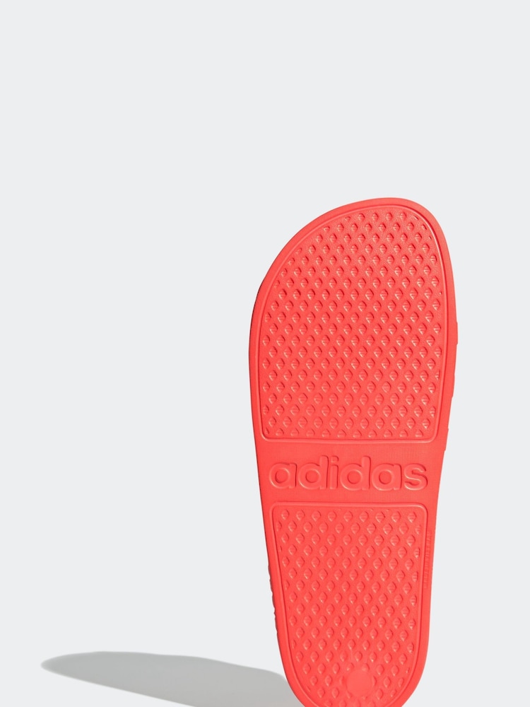 adidas Red Sportswear Adilette Aqua Slides - Image 7 of 9