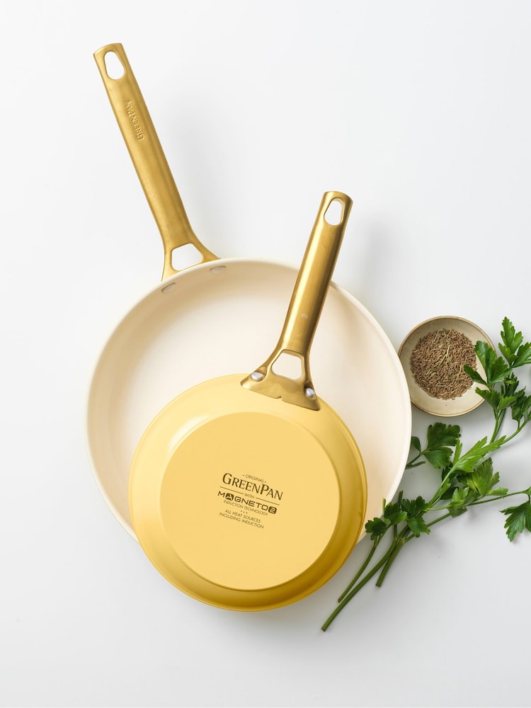 Green Pan Sunshine Yellow 2 Piece Padova Reserve Frypan Set 20cm & 26cm - Image 1 of 6 Green Pan Sunshine Yellow 2 Piece Padova Reserve Frypan Set 20cm & 26cm - Image 1 of 6