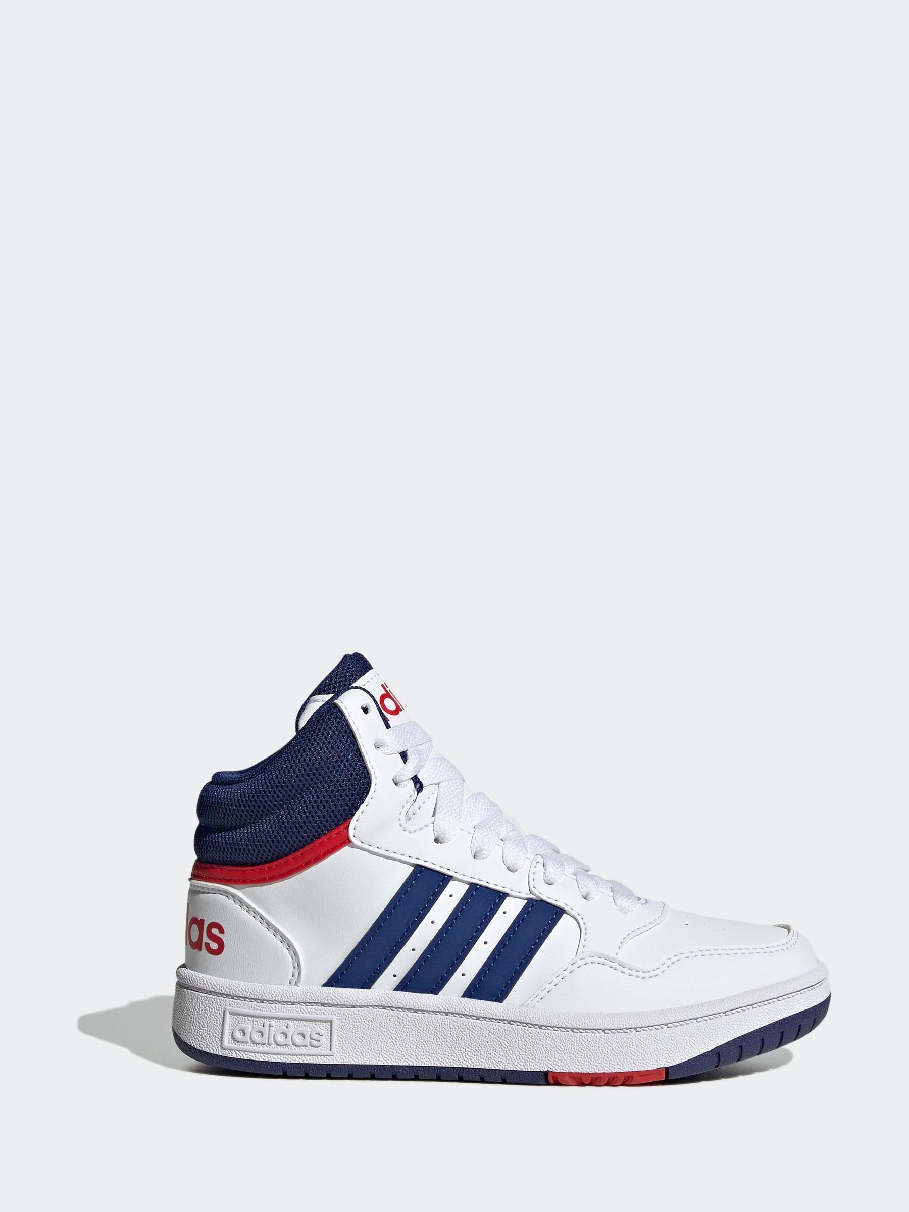 Buy adidas White Blue Hoops Mid Shoes from Next Luxembourg