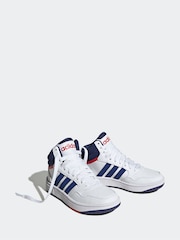 adidas White/Blue Hoops Mid Shoes - Image 3 of 9
