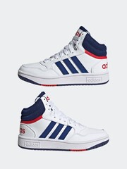 adidas White/Blue Hoops Mid Shoes - Image 5 of 9