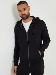 Threadbare Black Zip Through Hoodie - Image 1 of 5