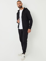 Threadbare Black Zip Through Hoodie - Image 3 of 5