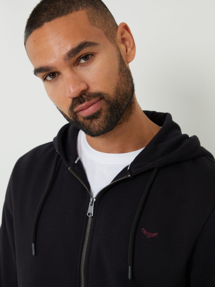 Threadbare Black Zip Through Hoodie - Image 5 of 5