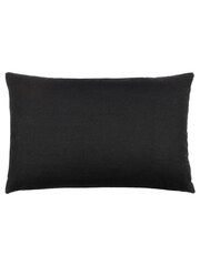 furn. Black Pritta Cotton Embroidered Tasselled Cushion - Image 5 of 7