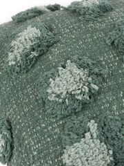 Furn Green Maeve Tonal Leopard Print Tufted 100% Cotton Cushion - Image 3 of 7