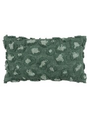 Furn Green Maeve Tonal Leopard Print Tufted 100% Cotton Cushion - Image 7 of 7