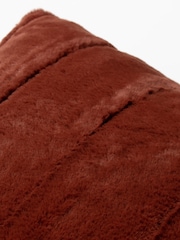 Riva Paoletti Rust Orange 45 x 45cm Empress Faux Fur Cushion - Image 3 of 6
