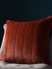 Riva Paoletti Rust Orange 45 x 45cm Empress Faux Fur Cushion - Image 4 of 6