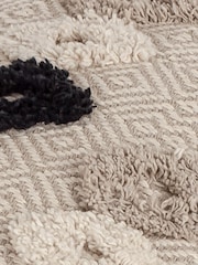 Furn Natural Benji Tasselled Jacquard Diamond Tufted 100% Cotton Cushion - Image 3 of 7