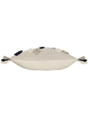 Furn Natural Benji Tasselled Jacquard Diamond Tufted 100% Cotton Cushion - Image 4 of 7