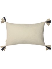 Furn Natural Benji Tasselled Jacquard Diamond Tufted 100% Cotton Cushion - Image 5 of 7