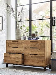Dark Bronx Oak Effect 6 Drawer Chest of Drawers - Image 3 of 9