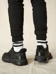 Black Elastic Lace Trainers - Image 2 of 9