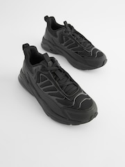 Black Elastic Lace Trainers - Image 4 of 9