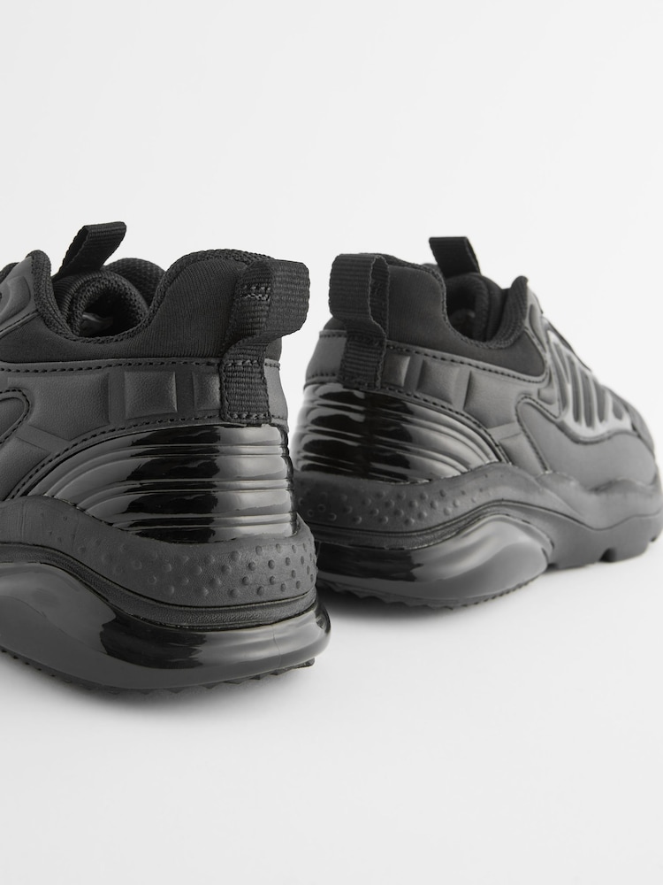 Black Elastic Lace Trainers - Image 9 of 9