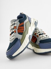 Blue Colourblock Lace-Up Trainers - Image 4 of 5