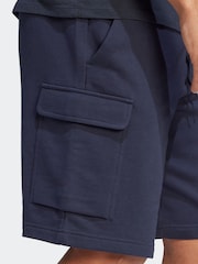 adidas Blue Essentials French Terry Cargo 100% Cotton Shorts - Image 5 of 6