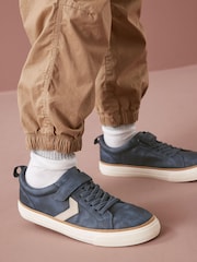 Navy Blue Touch Fastening Chevron Shoes - Image 1 of 8