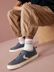 Navy Blue Touch Fastening Chevron Shoes - Image 2 of 8