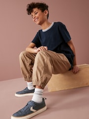 Navy Blue Touch Fastening Chevron Shoes - Image 3 of 8