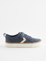 Navy Blue Touch Fastening Chevron Shoes - Image 5 of 8