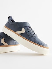 Navy Blue Touch Fastening Chevron Shoes - Image 6 of 8